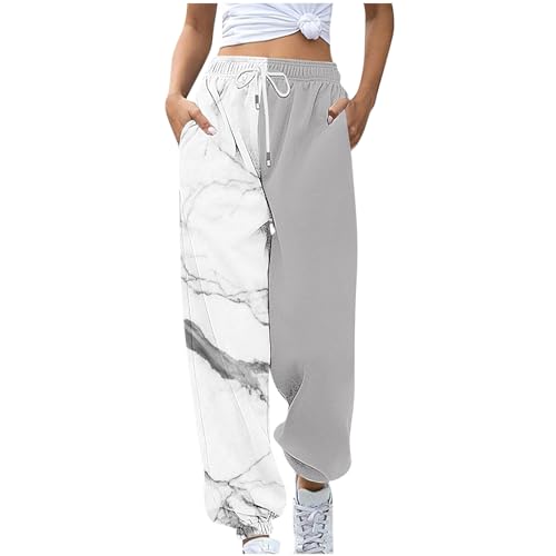 Women Cute Fleece Pants Winter Warm Fuzzy Plush Teddy Pants Gradient Graphic Trousers Thermal Joggers Loungewear White
