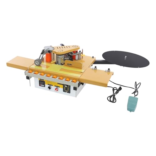 Woodworking Edge Bander, 220LB Curve Straight Edge Banding Machine, Adjustable Speed Edge Bander Tool with Double-Sided Glue Application For Various Boards Edge Strips, 0.4''-1.57'' Band Width