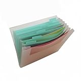 Craftelier - Akkordeonmappe für Papier, Kartonbögen und Scrapbooking-Materialien | Größe 33,6 x 33,3 x 3,5 cm (13.23 x 13.11 x 1.38) - Farbe Transparent und Türkis