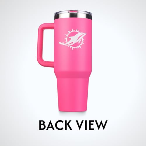Image of The Memory Company Officially Licensed NFL - Miami Dolphins 40oz Pink Game Day Tumbler with Team Logo