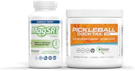 Jigsaw Health Bundle | Jigsaw Magnesium w/SRT® 240ct. & Jigsaw Health Pickleball Cocktail (Orange, 60 Serving Jars)