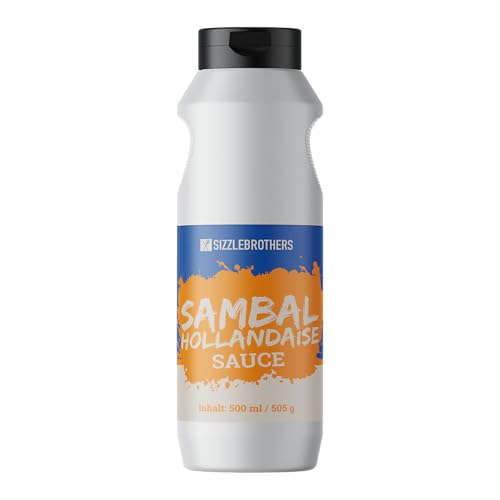 Sambal-Hollandaise Sauce | 500 ml / 505 g | würzig-cremige Sambal-Hollandaise Sauce für Schnitzel, Spargel, Fleisch, Burger, Sandwiches & Co. | Grillsoße, Burgersoße & Dip