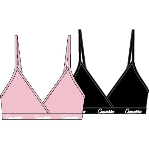 Converse Chg 2pk Triangle Bral Sujetado de Entrenamiento, Sunrise Pink, 12 años Mujeres