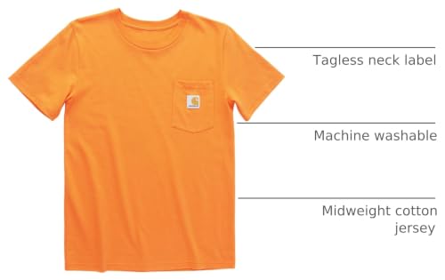 Carhartt unisex-kids Short-Sleeve Pocket T-Shirt, Exotic Bright Orange, Large - image 4