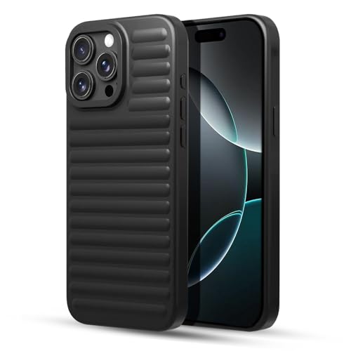 Image of KARWAN Back Case Cover for iPhone 14 Pro Max [Military Grade Protection] Hard & Soft Bumper Anti-Scratch Protective Shockproof Cover for iPhone 14 Pro Max - Black