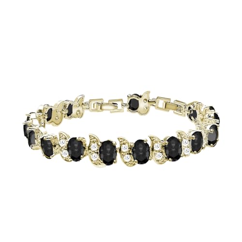 Image of LMXXVJ Fashion Tennis Bracelet Created Emerald White Gold Plated Charm Bracelet Gifts Jewelry for Women
