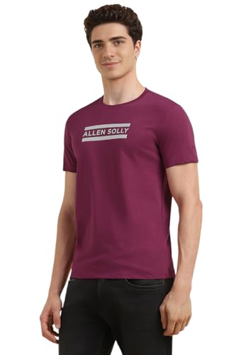 Image of Allen Solly Men's Round Neck T‑Shirt | Regular Fit | Soft Cotton | Chest Logo Print | Casual Everyday Wear