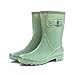 Fubotao Women's Mid Calf Rain Boots Waterproof Fashion Garden Shoes Anti-slipping Rainboots For Women Comfortable Insole Light Rain Shoes