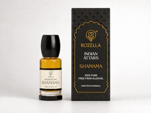 Image of ROZELLA Shamama Authentic Attar for Men and Women | Warm Spiced Deep Aromatic Perfume Oil | Traditional Fragrance Blend | Non Alcoholic Long Lasting Attar Fragrance | 3 ml