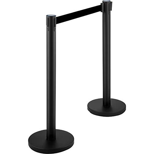 Mophorn 6PCS STANCHION QUEUE POST Black 6.5Ft Retractable Belt 36In Height, Stanchion Posts Queue Pole thumb #8