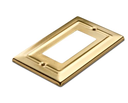Placa de pared Monarch Abode en oro cepillado de 1 banda para interruptor arquitectónico pack de 2 8