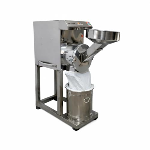 Image of Commercial Pulverizer | 3HP Automatic Stainless Steel Atta Chakki | Flour Mill 15 to 20 Kg Per Hour Capacity for Wheat Grains, Pulses & Masala Grinding | Online Installation Available