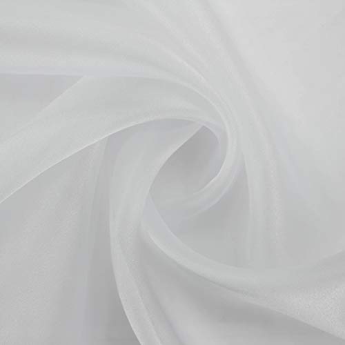 TELA DE ORGANZA CRISTAL EN COLORES LISOS SERIE PAOLA DE ANCHO 150cm POR METRO (BLANCO, 1 METRO)