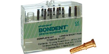Coltene DB50L Bondent Dentin Bonding Pins Long Pins Bulk Kit, 0.425 mm x 2.5 mm Size, Yellow Dot