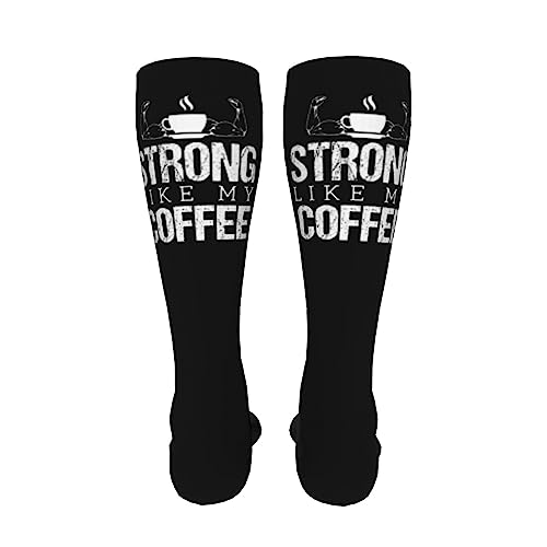 Strong Like My Coffee Knee High Socks For Women Long Tube Socks Athletic Compression Socks Unisex High Socks Girls4