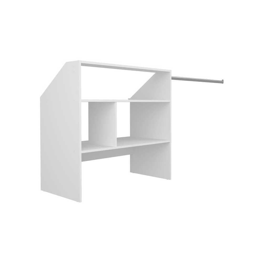 Parisot Kit Dressing sous comble Artic EKIPA - Décor mélaminé Blanc - 1 penderie - L197 x P50 x H94 cm