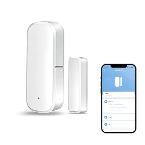 Smartes Zigbee Tür- und Fenstersensor benötigt Zigbee-Hub kompatibel mit Alexa/Google Home/Home Assistant/Tuya Drahtloser Detektor Fensterkontakt-Alarmsystem