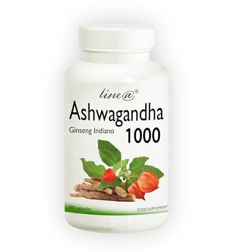 ASHWAGANDHA 1000 Line@diet | 180 CAPSULE ad Alto Dosaggio | Withania Somnifera, Ginseng Indiano