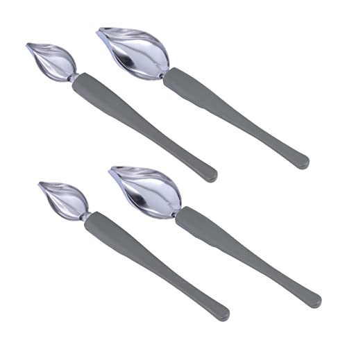 PartyKindom 4 Pezzi Pennello Per Dipingere Salse in Acciaio Inossidabile Cucchiaio Decorativo Da Cucina Strumento Per Dolci