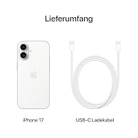 Apple iPhone 17 512 GB: 6,3" Display mit ProMotion, A19 Chip, Center Stage Frontkamera für Smarte Gruppenselfies, Verbesserte Kratzfestigkeit, Batterie für den ganzen Tag; Weiß – Ansicht 6