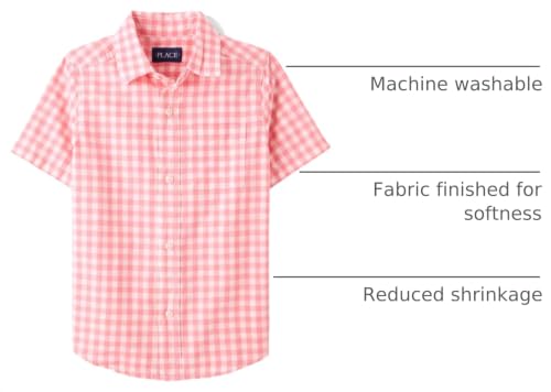 Image of The Children's Place Boys' Short Sleeve Poplin Button Down Shirt