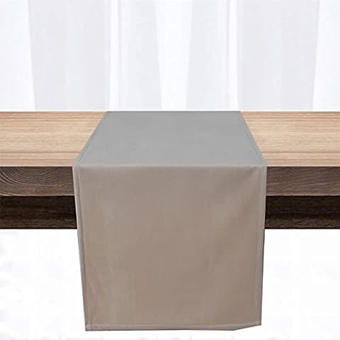 FYJS Velvet Table Runner Modern Linen Effect Washable Elegant Indoor Outdoor Cream White 33 x 183 cm Cover