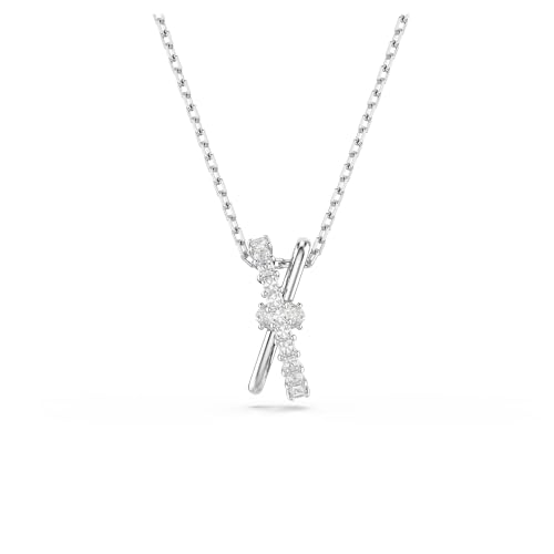 Swarovski Hyperbola Pendant, Mixed Cuts, Twist, Clear, Rhodium Finished