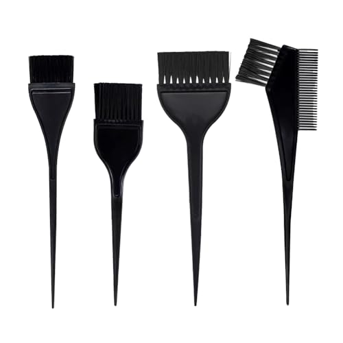 Brosse de Coloration de Cheveux, 4 Pcs Dyeing Brush, Ensemble de Brosses à Teinture, Peigne Brosses, Brosses de Teinture de Cheveux, pour DIY Coloration de...