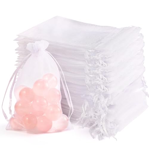 100pcs Organza Bags for Small Gift 4x6 Inch Premium Mesh Bags Drawstring Candy Jewelry Packaging Sachet Bags Easter Day Wedding Party Favors Small Gift Bag Durable & Scent-Free for Small Business