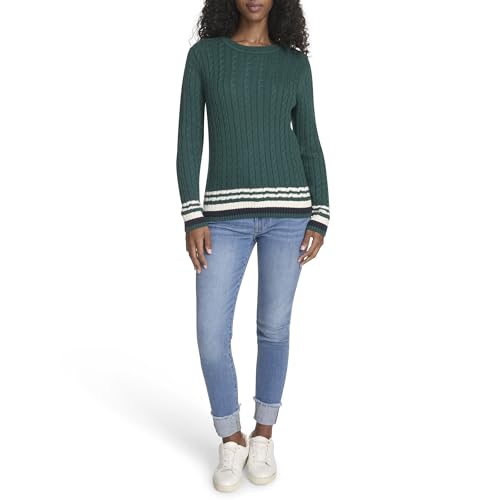 Image of Tommy Hilfiger Women's Cotton Crewneck Cable Sweater