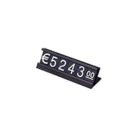 Pewihyer 16 Sets Preisanzeige, Thekenständer, verstellbares Preisschild mit Aluminium-Basis für Schmuck, Dollar-Preisanzeige, Würfel-Block-Set für Einzelhandel (schwarz)