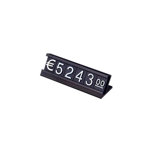 Pewihyer 16 Sets Preisanzeige, Thekenständer, verstellbares Preisschild mit Aluminium-Basis für Schmuck, Dollar-Preisanzeige, Würfel-Block-Set für Einzelhandel (schwarz)