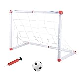Set di porte da calcio con rete e pompa, per giochi sportivi in cortile, facili da installare, pieghevoli, da viaggio, per imparare a giocare, migliorare la coordinazione e le abilità sociali