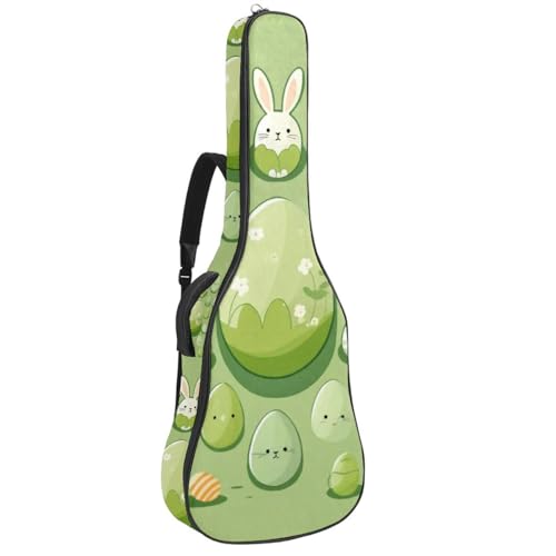 Sac pour guitare acoustique 41 pouces etanche vert a motif de Paques