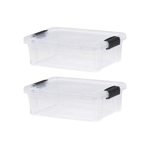 Image of Superio 4.5 Quart Clear Plastic Storage Containers with Lids, Stackable Organizer Bins, BPA-Free Storage Boxes for Home, Office, Dorm & Classroom, 2 Pack