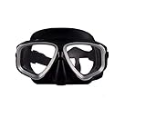 ShuoBeiter Tauchermaske kurzsichtig Diving Tauch Schnorchel Maske NEARSIGHTED Verschreibung RX Sehstärke (Silver Black, -2.5)