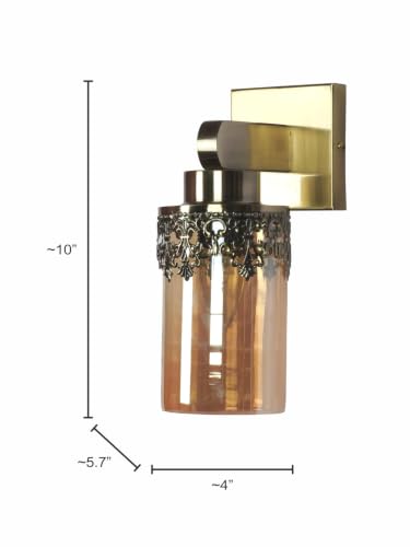 Image of Cylindrical Embellished Wall Sconce Made with Glass Light for Home Decorative Lamps for Bedroom Living Room & Home Decoration