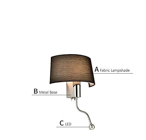 Apliques de cabecera de dormitorio murale LED modernos con pantalla de lino luz cálida 6