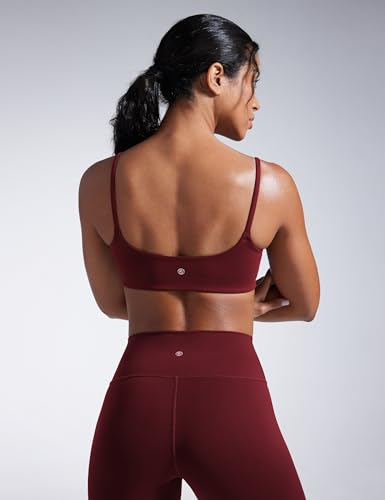 Image of CRZ YOGA Butterbreeze Scoop Neck Sports Bras | Medium Support, Removable Pads, Training, Fast Dry, Spaghetti Straps, U Back, for Women