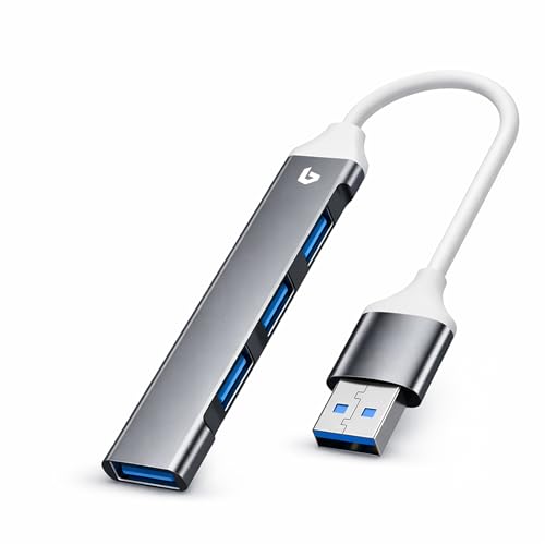 BOULTON USB Hub 3.0 | 4-Port USB Ultra Slim Data Hub USB-A Splitter Extension Hub | USB-A Dock Adapter for Keyboard Mouse Flash Drive Printer | Multi USBA Cable Lead USBA Switch (USB Hub - 4-Port)