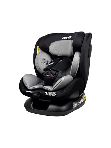 Nania Prato evol +, Siège auto enfant, I-Size, 40-150 cm, dos route jusqu'à 105cm, Evolutif naissance à 12 ans, Fixations ceinture de sécurité, Réglage de l'Appui-tête et de l'Inclinaison.