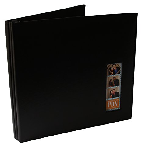 Photo Booth Nook Scrapbook Album - (1 count) Large Scrapbooking Journal with Leather Cover - 40 Pages, 2x6