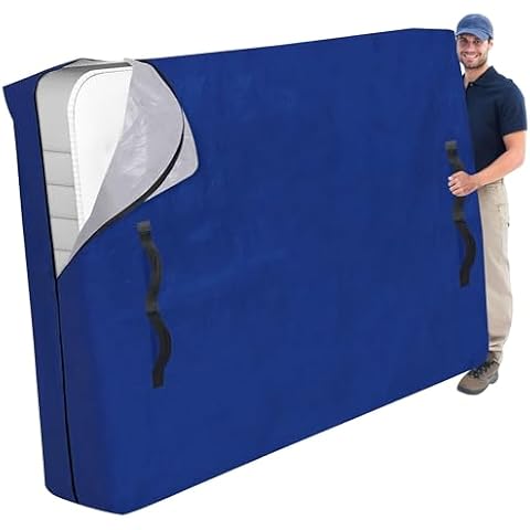 Cosy Family Mattress Bags for Moving with 8 Handles - 170GSM Extra-Thick Mattress Bag for Moving Supplies - Reusable Mattress Cover Protector Storage with Zipper - Queen Size - Blue Cover