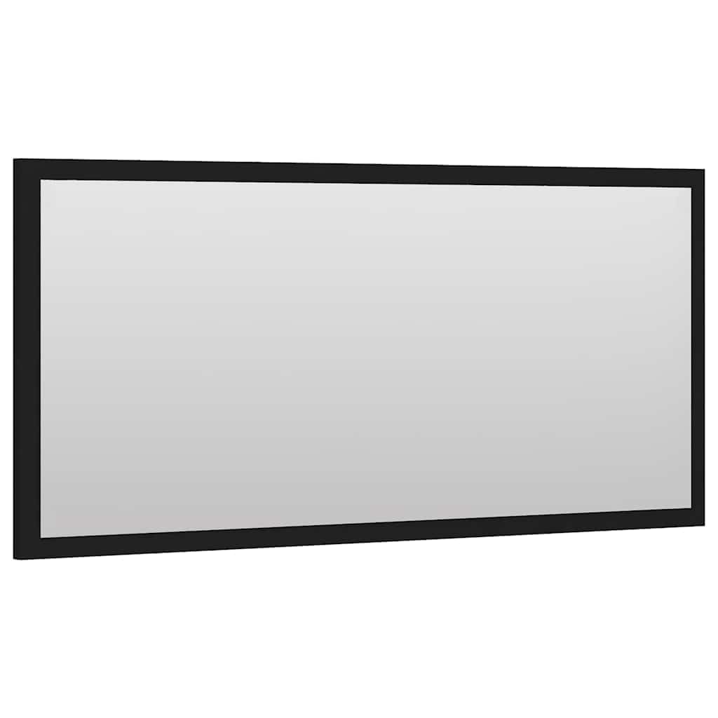 Juego de muebles de baño de madera de 80 cm con espejo y armario para lavabo, 2 piezas, color negro
