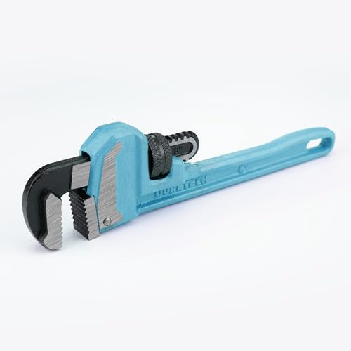 DURATECH 8-Inch Heavy Duty Pipe Wrench, Adjustable Plumbing Wrench, Malleable Cast Iron Handle, Exceed GGG standard