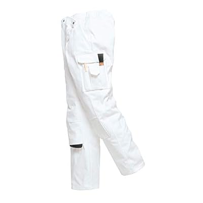 Portwest Painters Trousers Work Pants Protection Protect Overall Decorator Paint, Medium White
