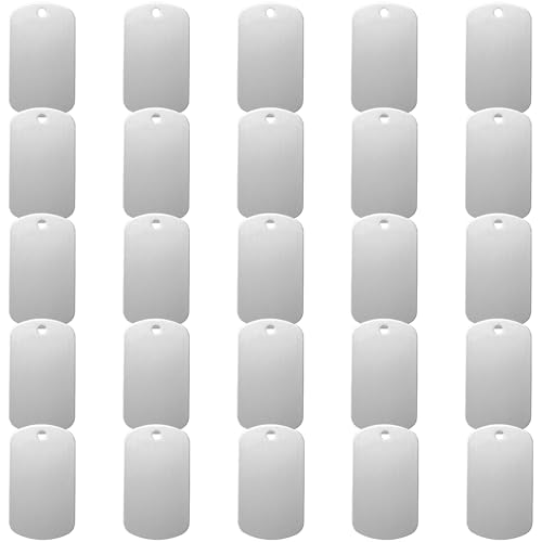 Pack of 25 Engraving Pet Marker Nameplate Metal Dog Cats Collar Pendant Engraving Pet Identification Label