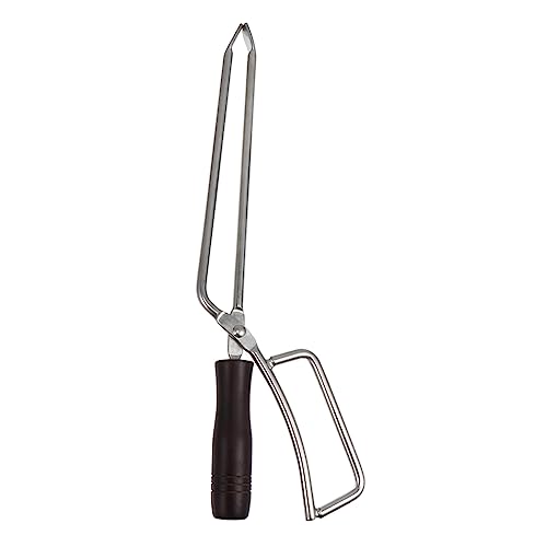 BESPORTBLE 1Stk Kohlezange Holzklauenzange Praktische Grillzange Metall Pinzette Griffzange aus massiver Buche verlängerte Kohleklemme fest Holzkohle Kohleclip Brennholzzange