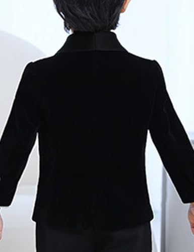 Velvet Blazer Boys Slim Fit Formal Jacket Shawl Collar One Button Cocktail Evening2