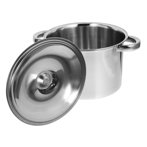 JECOMPRIS Cacerola Inoxidable Tapa y Doble Asa para Cocinar Sopa para Guisos y Hervidos Diseño y Duradero Cacerola Multiusos